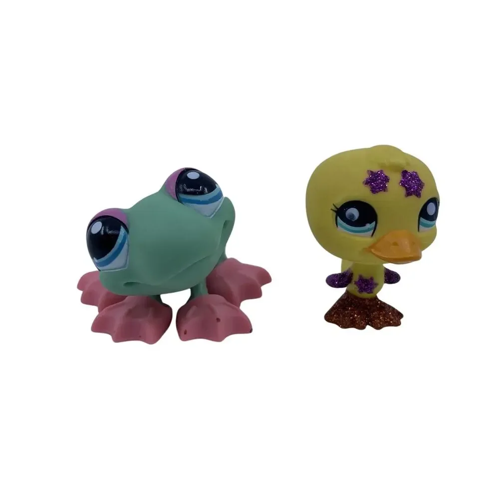 Littlest Pet Shop LPS #2356 #2357 Glitter Duck & Spotted Frog Pretty Pairs